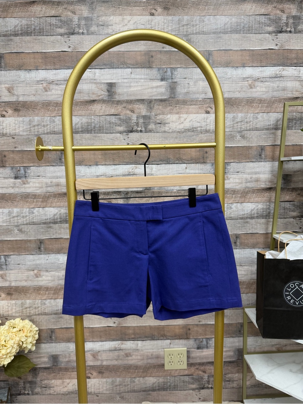 Theory Women's Purple High-Waist Tailored Shorts